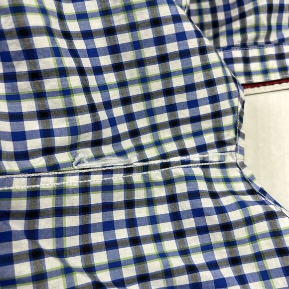 Robert Graham Mens Button Down Shirt Plaid Contrast Trim Short Sleeve SMALL FLAW - Picture 10 of 13